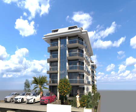 Apartments in a new building on the first line in Mahmutlar Alanya