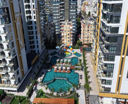 Роскошная 2+1 квартира с видом на море в Cebeci Tower, Махмутлар