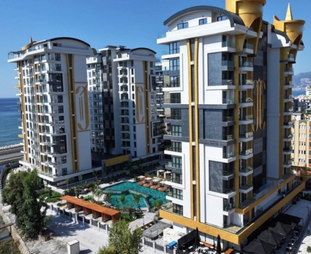 Роскошная 2+1 квартира с видом на море в Cebeci Tower, Махмутлар
